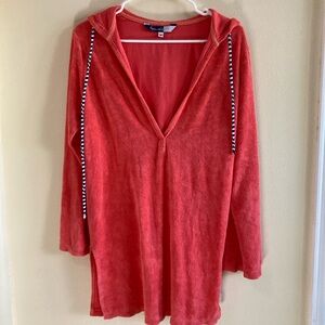 Splendid swim - Vibrant Coral Hooded Cover Up Top